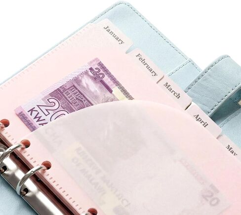 12 PCS A6 Cash Envelopes, A6 Binder Dividers Budget Envelopes with Tab Sticker for 6 Rings Budgeting Planner Inserts Supplies Accessories Pink in Kuwait
