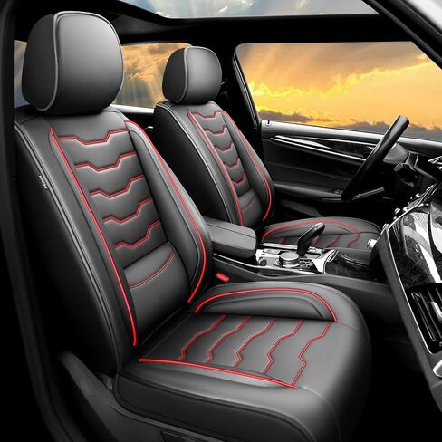 Fit Camry Car Seat Covers for Select Toyota Camry 2012-2025 2026， Full Set Premium Leather, Waterproof Breathable，All-Weather Seat Cushion Protecto & Airbag Compatible, 5-Seats Gray & Black in Saudi Arabia