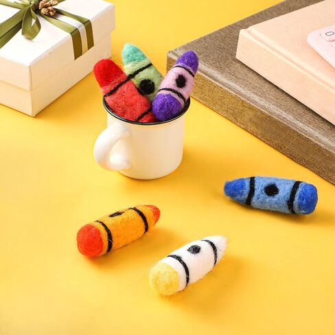 6 Pcs Crayon Decorations for Classroom Cute Mini Crayons Wool Felt Back to School Decor First Day of School Decor for Hanging Garland Banner Teacher Office Table Centerpiece(Crayon) in Saudi Arabia