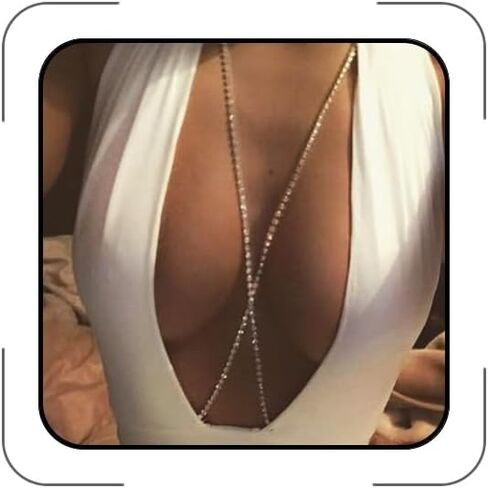 Rhinestone Bra Body Chain Jewelry Sexy Bikini Body Chains Sparkly Crystal Chest Bra Chain Body Jewelry Accessories for Women in Saudi Arabia