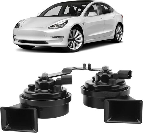 Car Snail Horn Dual Tone Snail Horn with Bracket Tone Compatible with Tesla MODEL 3 2017 2018 2019 2020 2021 2022 Car Accessories in Kuwait