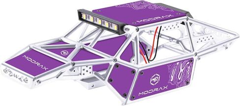 هيكل هيكل من الألومنيوم MR24-Bharal CNC مع أضواء LED لأجزاء ترقية 1/24 SCX24 C10 JLU Bronco Base Camp 4Runner (أسود وذهبي) in Kuwait