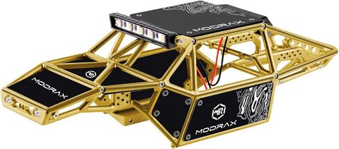 هيكل هيكل من الألومنيوم MR24-Bharal CNC مع أضواء LED لأجزاء ترقية 1/24 SCX24 C10 JLU Bronco Base Camp 4Runner (أسود وذهبي) in Kuwait