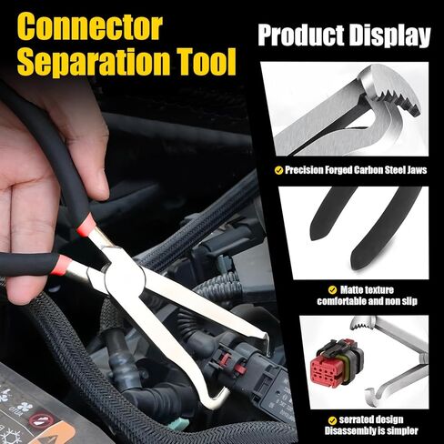 8-Electrical Disconnect Pliers Kit with 8Pcs TerminalPin Removal Tool Set w/Insulated Terminal,Connector Separator, Spring Hose Clamp, Relay &Hose Removers - Auto Harness Disconnect w/Case in Kuwait