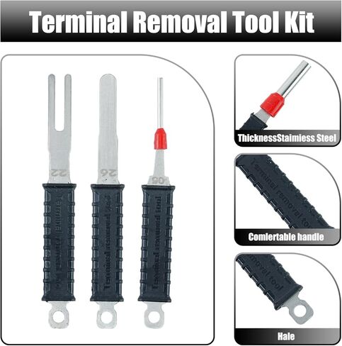 Upgraded 39 Pcs Terminal Removal Tool Kit, Thickened Stainless Steel Electrical pin Removal Tool with Organizer Ring & Case, depinning Tool for Automotive, Motorcycle & Household Devices in Kuwait