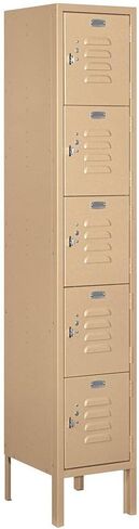 Salsbury Industries 65152TN-U نمط صندوق من خمس طبقات بعرض 12 بوصة وارتفاع 5 أقدام وخزانة معدنية قياسية غير مجمعة بعمق 12 بوصة، بني داكن in Kuwait