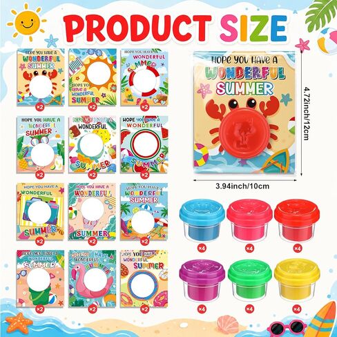 Sotiff 24 Set End of School Year Clay Gift Set End of School Year Party Favors Modeling Clay Non-Drying Clays with Greeting Cards for Schools Graduation Student Reward Summer Party Favor in Kuwait
