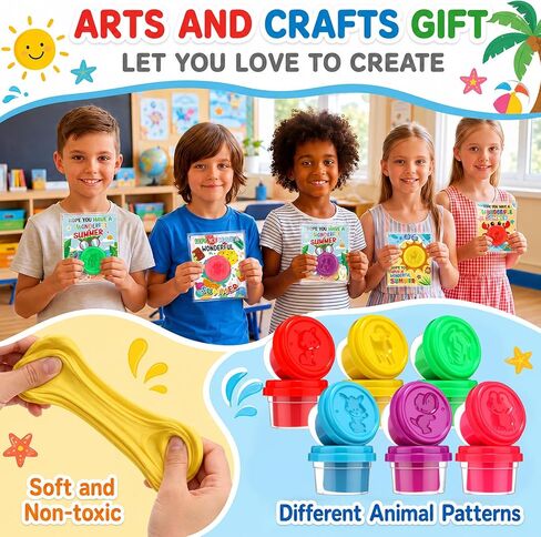 Sotiff 24 Set End of School Year Clay Gift Set End of School Year Party Favors Modeling Clay Non-Drying Clays with Greeting Cards for Schools Graduation Student Reward Summer Party Favor in Kuwait