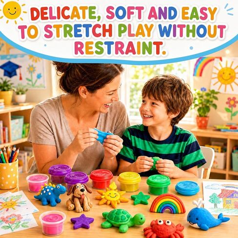 Sotiff 24 Set End of School Year Clay Gift Set End of School Year Party Favors Modeling Clay Non-Drying Clays with Greeting Cards for Schools Graduation Student Reward Summer Party Favor in Kuwait