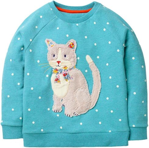 Toddler Baby Girls Sweatshirts Crewneck Pullover Long Sleeve Shirts Tops Girl Fall Winter Clothes 2-8T in Saudi Arabia