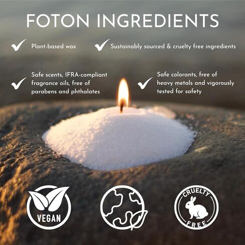 Foton Pearled Candle Grande Bag 64oz - Nude Unscented Non Toxic Luxury Long Lasting Powder Candles - Refillable Candle Sand with 100 Wicks for Candle Making in Kuwait