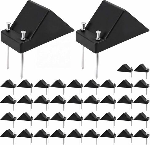 Zonon 40 Pcs 5 Inch Plastic Pipe Chocks with Nails Heavy Duty Pipe Stabilization Wedges for Pipes up to 16 Inch Durable Reusable High Visibility Easy Installation (Black) in Kuwait