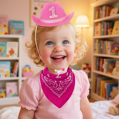 Bohend 3 Pcs Mini Cowboy Hat Girls Boys 1st Rodeo Birthday Party for Baby Kids Western Outfit in Kuwait