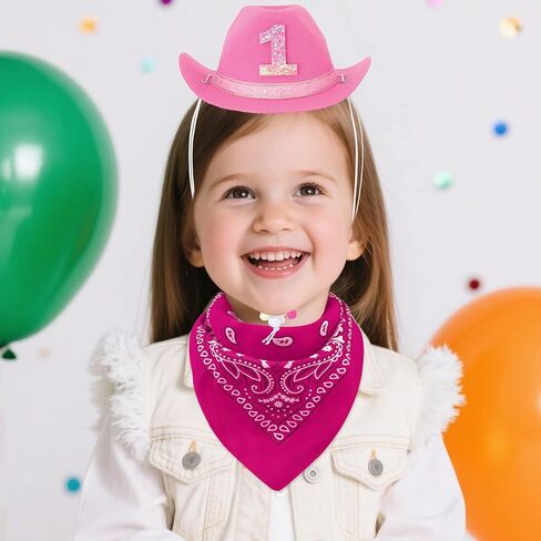 Bohend 3 Pcs Mini Cowboy Hat Girls Boys 1st Rodeo Birthday Party for Baby Kids Western Outfit in Kuwait