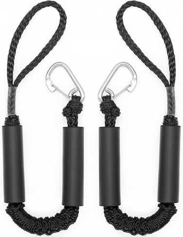 2 PK خطوط قفص الاتهام بنجي سوداء للقوارب 2FT مع 316 مشبك غير القابل للصدأ ملحقات القوارب البحرية الصف قارب حبل ملحقات القوارب خطوط قفص الاتهام قارب جت سكي أو PWC خطوط قارب رسو وربطات قفص الاتهام in Saudi Arabia