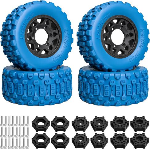 LRFHL 1/10 RC Short Course Truck Tires Pre-Glued RC Off-Road Short Truck with 12mm 14mm 17mm Hex for 1/8 1/10 Traxxas Slash 2WD Axial Losi Redcat Arrma Senton RC Off-Road Short Truck (4PCS) in Saudi Arabia