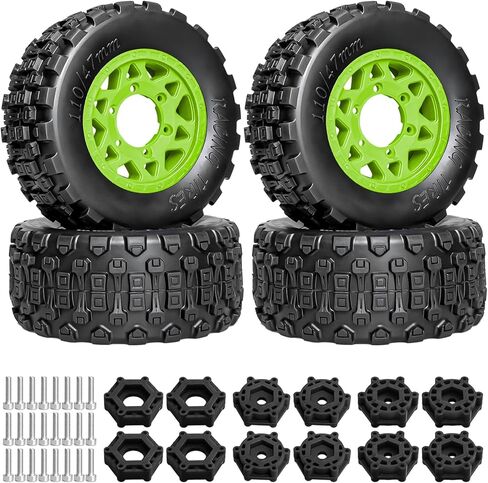 LRFHL 1/10 RC Short Course Truck Tires Pre-Glued RC Off-Road Short Truck with 12mm 14mm 17mm Hex for 1/8 1/10 Traxxas Slash 2WD Axial Losi Redcat Arrma Senton RC Off-Road Short Truck (4PCS) in Saudi Arabia
