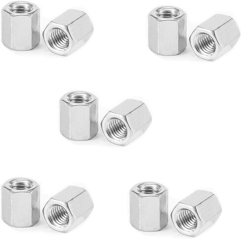 2PCS M8 X 1.25-Pitch 25mm Length 304 Stainless Steel Metric Hex Coupling Nut in Kuwait
