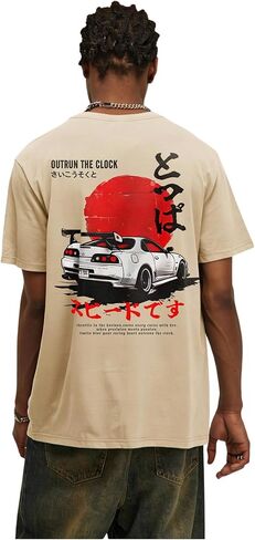 COZYEASE Men's Letter Graphic Tee Casual Short Sleeve Round Neck Summer Shirt Streetwear Top in Saudi Arabia