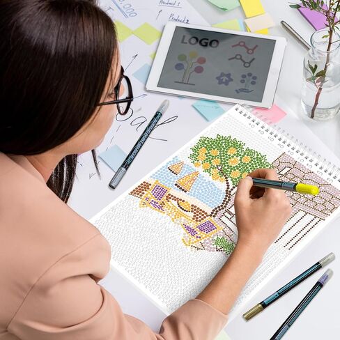 Kalysky 2 Pack dot Art for Adults Coloring Book,Includes 12 Acrylic Markers 2 Books,Landscapes & Floral Themes -Meditations for Relaxation & Stress Relief Perfect for Adults & Seniors in Kuwait