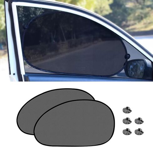 Car Rear Window Sunshade, 20"×40" Rear Window Sun Shade Blocker with Suction Cups, Mesh Sunlight Shield Provide Glare Shield and UV Rays Protection for Baby for Most Models (Rear Sunshade) in Kuwait
