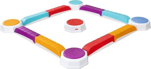 عارضة التوازن Fisher-Price™ وأحجار خطوة للأطفال الصغار، 13 قطعة - توازن بلاستيكي غير قابل للانزلاق وأحجار خطوة قابلة للتكديس، لعبة حسية للأطفال الصغار، لعب داخلي أو خارجي، سهولة التخزين in Kuwait