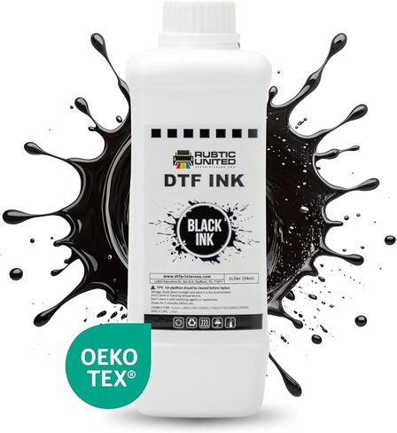 Premium DTF Ink, 1LT/ 34oz Heat Transfer Printing Direct to Film Refill for All DTF Printers Epson ET-8550, L1800, L800, R2400, P400, P800, XP15000, R1390, I3200 (Black) in Kuwait