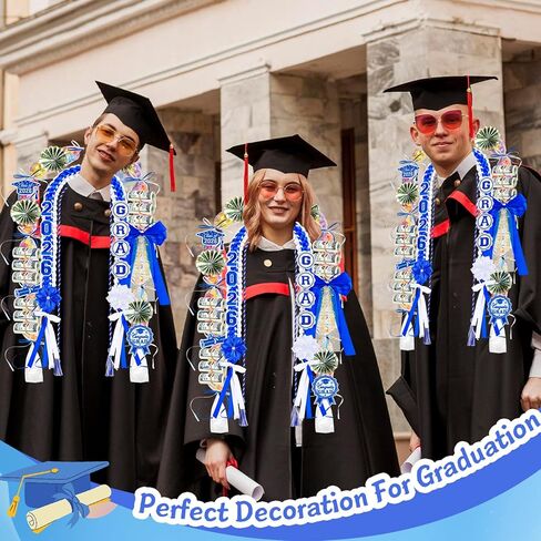 التخرج Leis فئة 2026، التخرج Lei 2026 مع سلك الشرف، شريط مزدوج مضفر التخرج Leis هدية لوازم الحفلات للنساء والرجال الطلاب in Kuwait