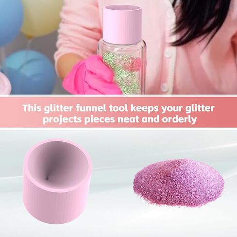 Snow Globe Glitter Funnel - Pink DIYGlitter Cup Making Tool for Adding Glitter to Snow Globe Tumblers, 1-Pack (Cups Not Included) in Kuwait