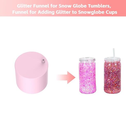 Snow Globe Glitter Funnel - Pink DIYGlitter Cup Making Tool for Adding Glitter to Snow Globe Tumblers, 1-Pack (Cups Not Included) in Kuwait
