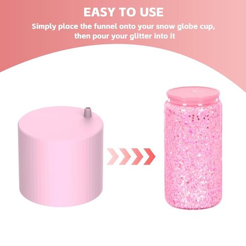 Snow Globe Glitter Funnel - Pink DIYGlitter Cup Making Tool for Adding Glitter to Snow Globe Tumblers, 1-Pack (Cups Not Included) in Kuwait