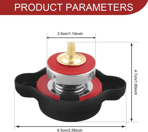 Radiator Cover, High Pressure Radiator Cap with Temperature Gauge, 1.8 Bar 25.6 Psi Black Water Tank Cap Compatible with Honda, Kawasaki, Suzuki, Yamaha and More Motorcycle ATV Models in Kuwait