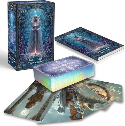 sishui Tarot Deck فريد من نوعه، 80 بطاقة تارو لهب مع دليل إرشادي، تارو بليز الصيف للمبتدئين والقراء ذوي الخبرة، سطح ممتاز مطلي بالذهب 400 جرام في المتر المربع، أداة العرافة والنمو الروحي in Kuwait