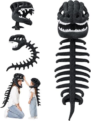 Sachie Dinosaur Skeleton Costume Set, Spinosaurus Skull Headpiece with Spine Back Piece Dino Outfit for Cosplay in Kuwait