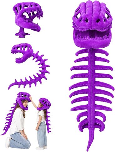 Sachie Dinosaur Skeleton Costume Set, Spinosaurus Skull Headpiece with Spine Back Piece Dino Outfit for Cosplay in Kuwait
