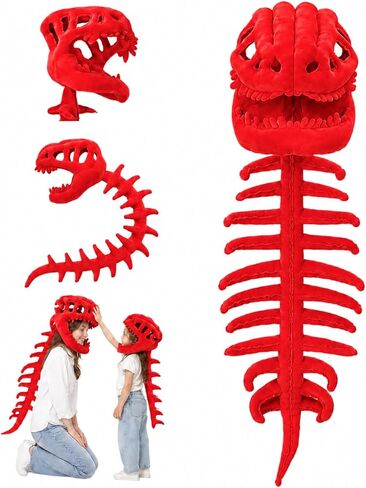 Sachie Dinosaur Skeleton Costume Set, Spinosaurus Skull Headpiece with Spine Back Piece Dino Outfit for Cosplay in Kuwait