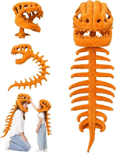 Sachie Dinosaur Skeleton Costume Set, Spinosaurus Skull Headpiece with Spine Back Piece Dino Outfit for Cosplay in Kuwait