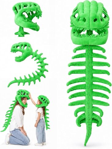 Sachie Dinosaur Skeleton Costume Set, Spinosaurus Skull Headpiece with Spine Back Piece Dino Outfit for Cosplay in Kuwait