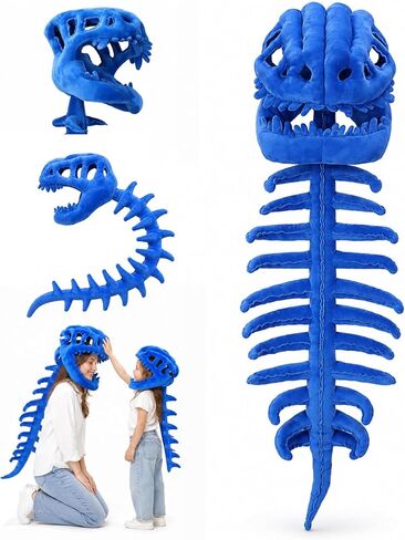 Sachie Dinosaur Skeleton Costume Set, Spinosaurus Skull Headpiece with Spine Back Piece Dino Outfit for Cosplay in Kuwait