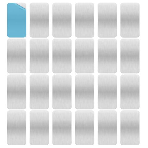 24 Pack Adhesive Metal Plates for Magnets, Ultra-Thin Metal Strips 2 x 0.96 Inch with Strong Adhesive Backing & Pre-Drilled Holes, Magnetic Sheets for LED Lights, Phone Mounts & Non-Steel Vent Covers in Kuwait