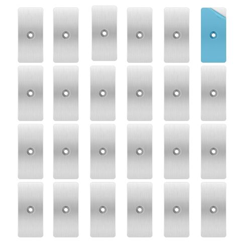 24 Pack Adhesive Metal Plates for Magnets, Ultra-Thin Metal Strips 2 x 0.96 Inch with Strong Adhesive Backing & Pre-Drilled Holes, Magnetic Sheets for LED Lights, Phone Mounts & Non-Steel Vent Covers in Kuwait