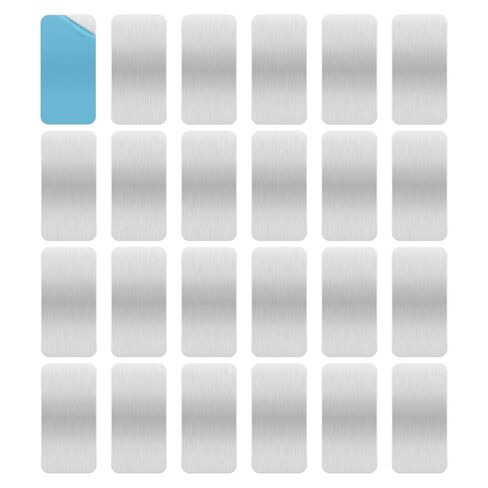 24 Pack Adhesive Metal Plates for Magnets, Ultra-Thin Metal Strips 2 x 0.96 Inch with Strong Adhesive Backing & Pre-Drilled Holes, Magnetic Sheets for LED Lights, Phone Mounts & Non-Steel Vent Covers in Kuwait