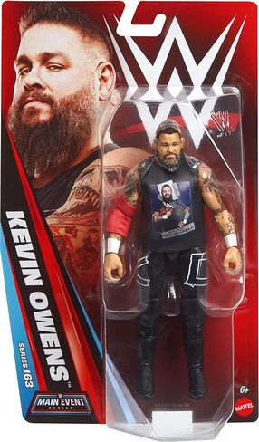 شخصية مجسمة من Mattel WWE Kevin Owens، سلسلة الحدث الرئيسي #163، نجم سوبر قابل للجمع مقاس 15.24 سم مع 14 نقطة مفصلية ومظهر يشبه الحياة in Kuwait