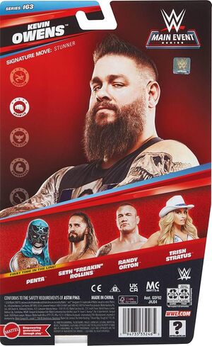 شخصية مجسمة من Mattel WWE Kevin Owens، سلسلة الحدث الرئيسي #163، نجم سوبر قابل للجمع مقاس 15.24 سم مع 14 نقطة مفصلية ومظهر يشبه الحياة in Kuwait