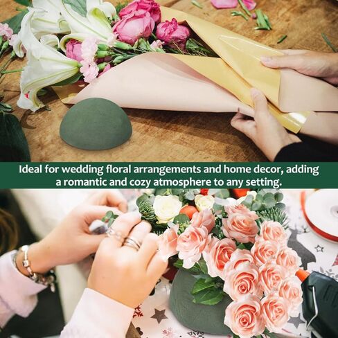 VILLCASE 2-Pack 4.7" Wet Floral Foam Spheres – 360° Hydrating Plant Sponge for Fresh Flowers, Pomanders & Centerpieces, Easy-Cut Green Craft Balls for Wedding, Home & Event Decor in Kuwait
