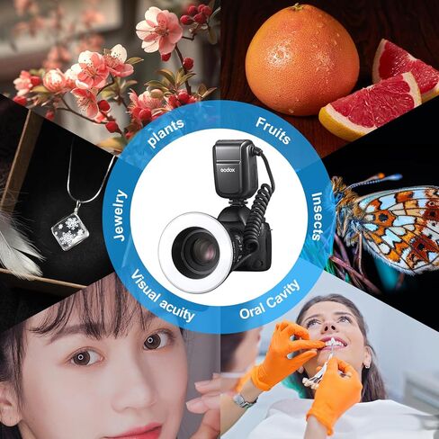 Godox ML-150II Macro Ring Flash on Camera CCT 5800K±200K Recycle Time 0.1-2S for Fuji, for Canon, for Nikon, for Sony, for Olympus Camera for Inscet Plant Jewelry Shooting in Saudi Arabia