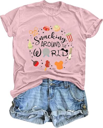 Happiest Mama On Earth Shirt: Women Funny Magic Kingdom Mom Shirts Castle Graphic Tees Family Vacation Short Sleeve Tops in Kuwait