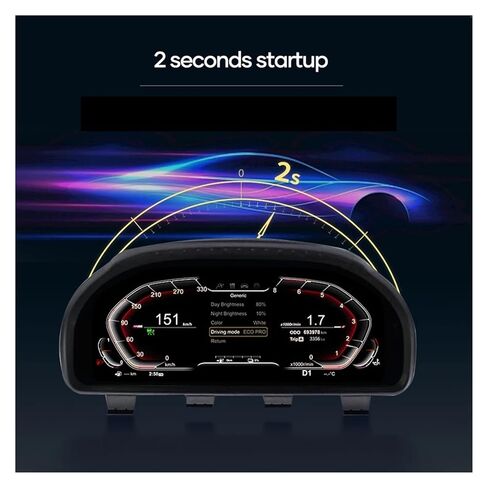 لوحة قيادة LCD أوتوماتيكية 12.3 بوصة متوافقة مع BMW 7 Series E65 E66 2004-2008 شاشة عرض الأدوات الرقمية العنقودية Snelheidsmeter in Kuwait