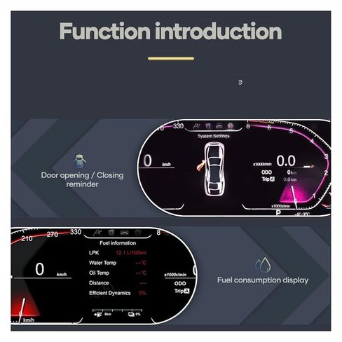 لوحة قيادة LCD أوتوماتيكية 12.3 بوصة متوافقة مع BMW 7 Series E65 E66 2004-2008 شاشة عرض الأدوات الرقمية العنقودية Snelheidsmeter in Kuwait
