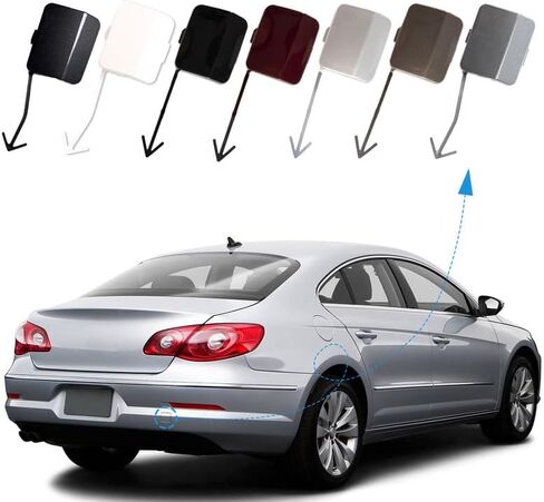 غطاء خطاف سحب المصد الخلفي للسيارة مناسب لسيارة VW CC 2009 2010 2011 2012 غطاء مقطورة سحب العين 3C8807441 3C8 807 441 (فضي، جانب الركاب) in Kuwait